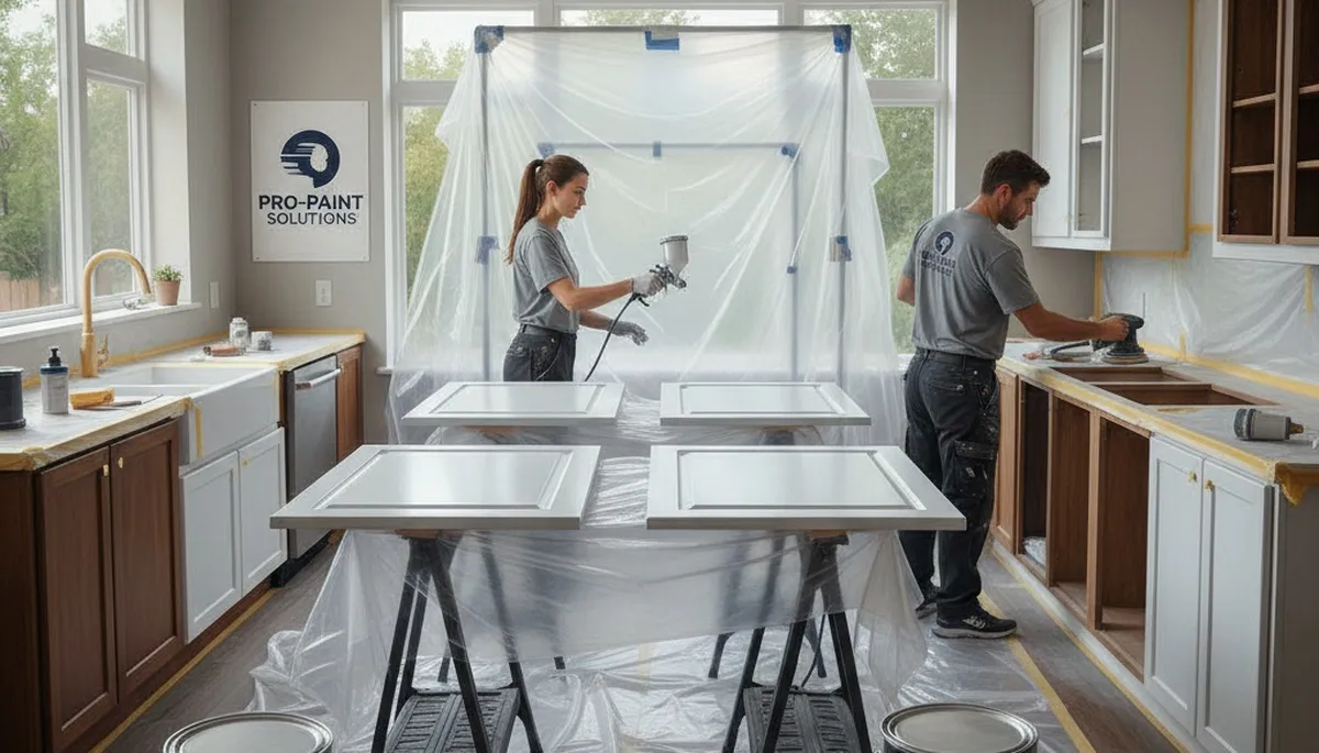 Cabinet painting service in Boise, ID for kitchen cabinets with a fresh, professional finish