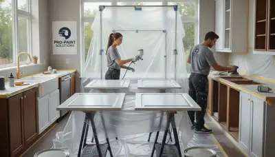 Cabinet painting service in Boise, ID for kitchen cabinets with a fresh, professional finish