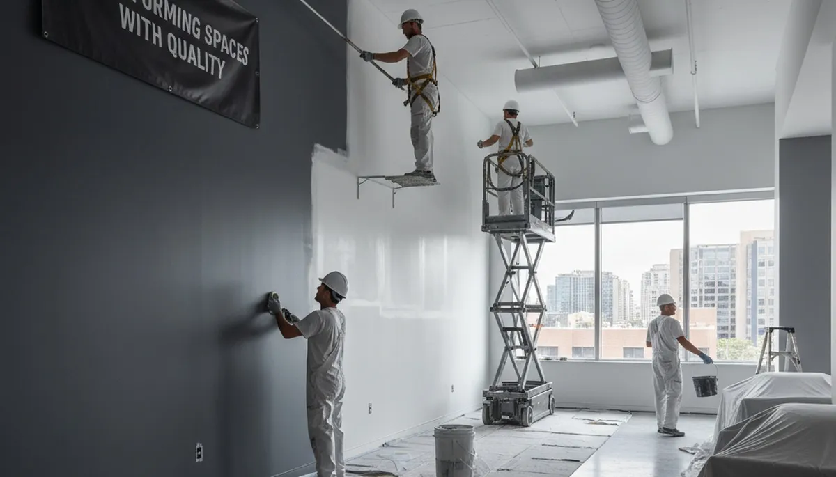 Commercial painters in Boise, ID applying durable coatings for offices and retail spaces