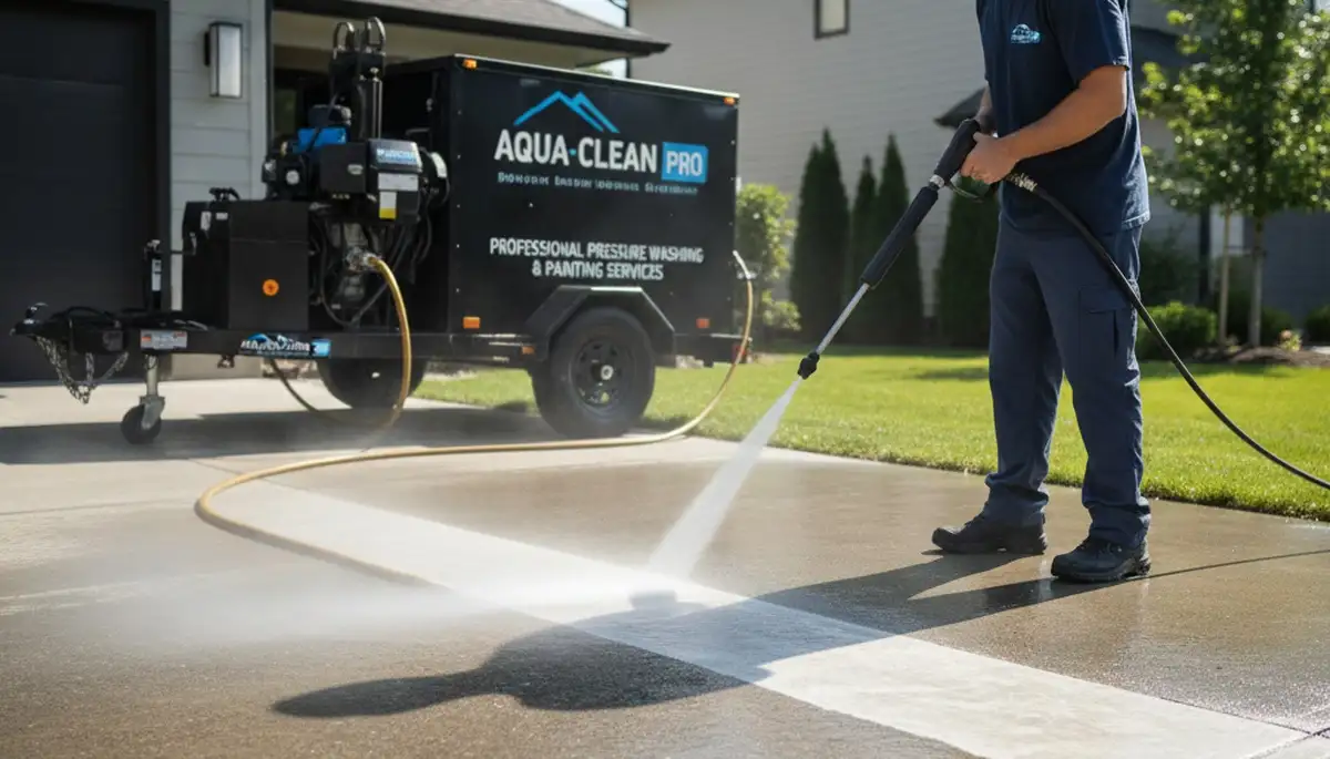 Boise, ID concrete pressure cleaning for driveways, patios, and walkways by Boise Paint Pros