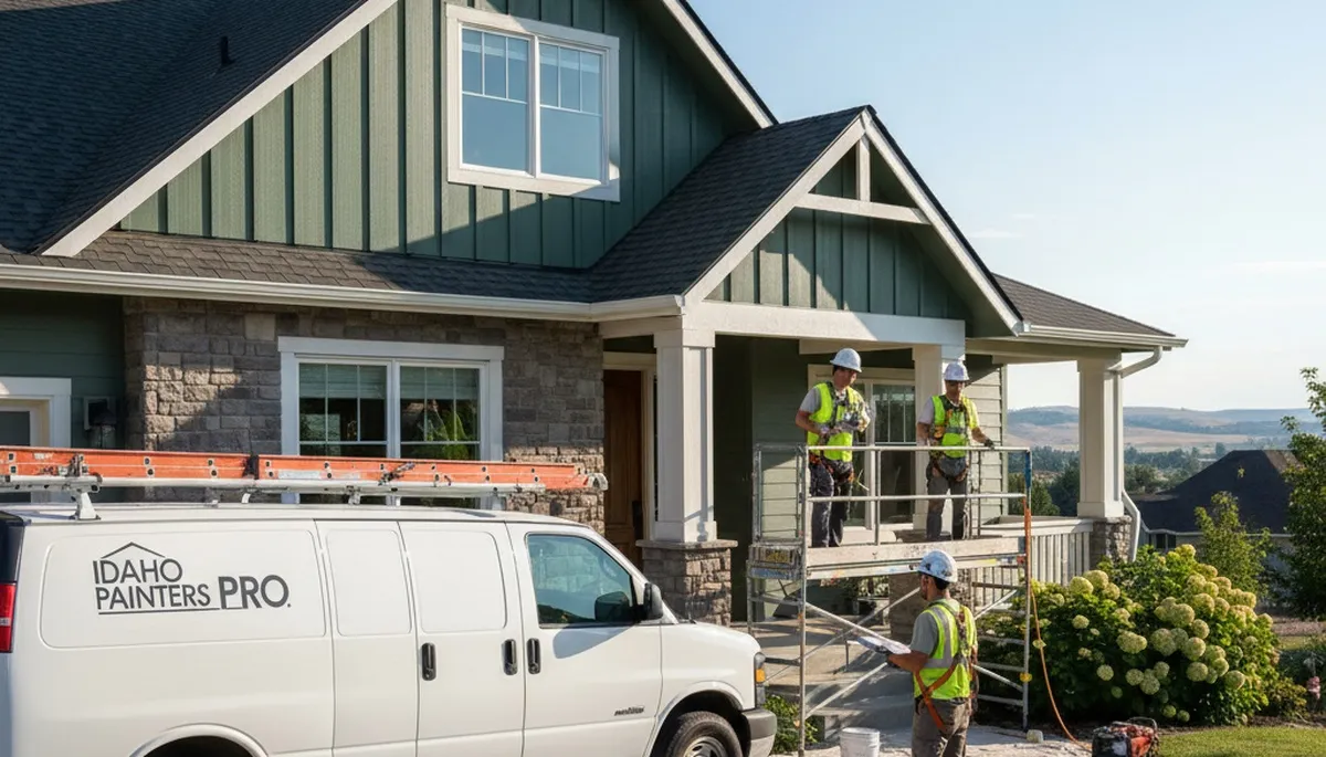 Boise, ID painting contractor refreshing a home exterior with professional paint services