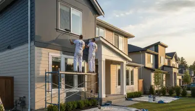 Boise, ID house painters applying durable exterior paint for curb appeal and protection