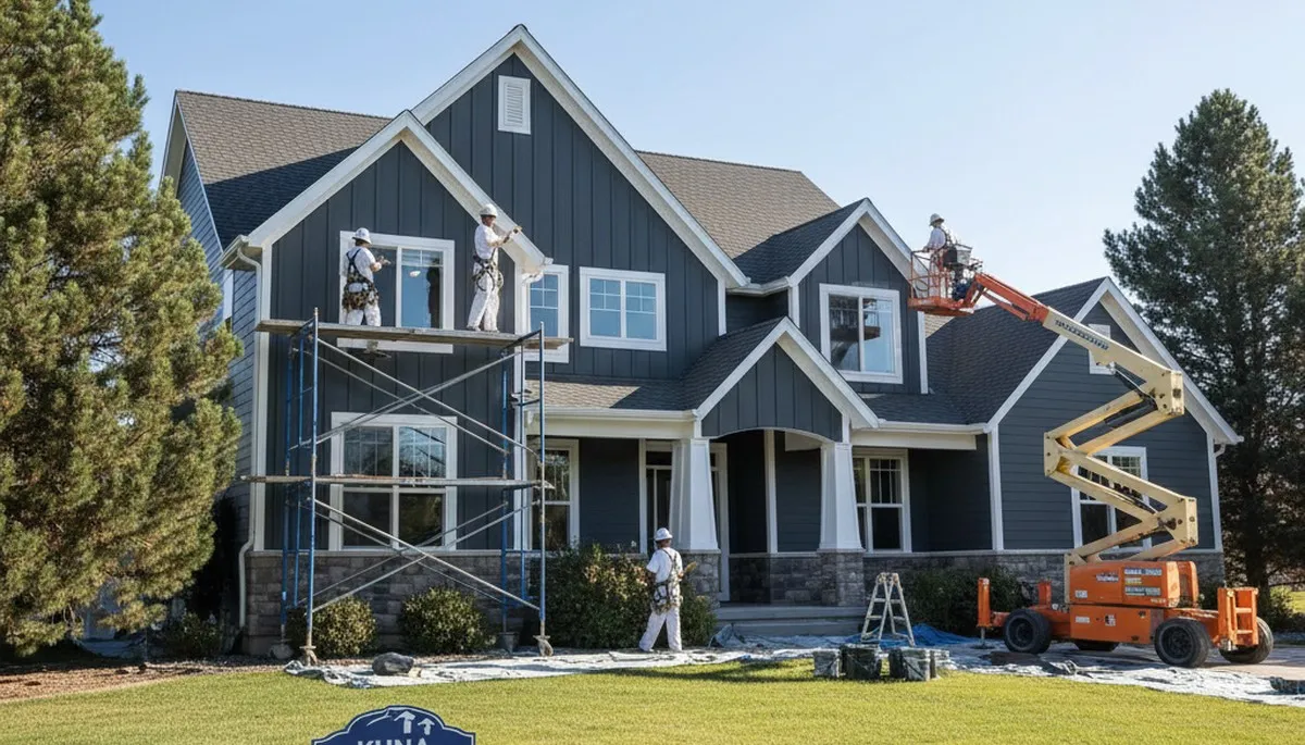 Boise, ID painting contractor finishing a residential exterior paint project
