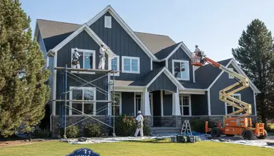 Boise, ID painting contractor finishing a residential exterior paint project