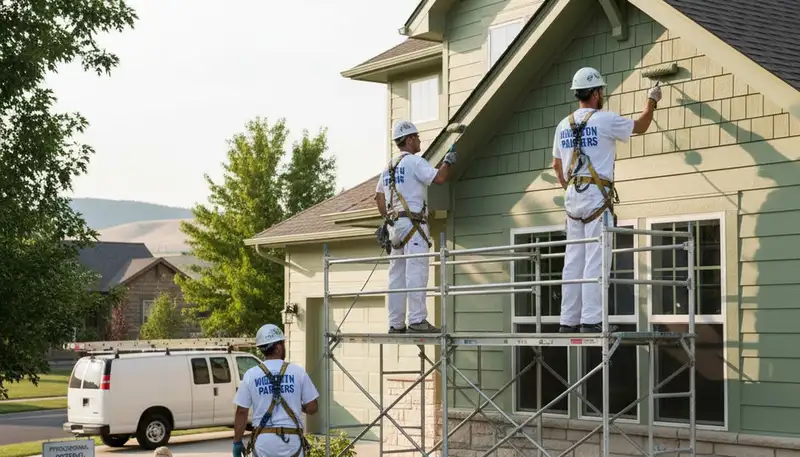 Boise, ID painters on a residential exterior painting project