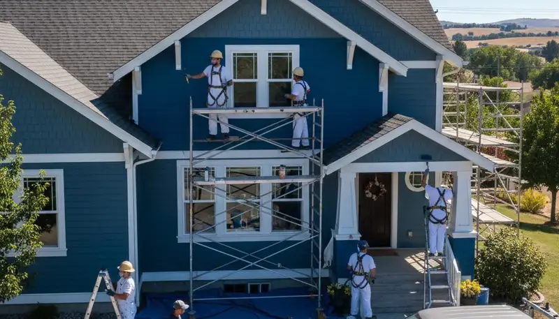Professional Boise, ID painters applying interior paint in a residential home