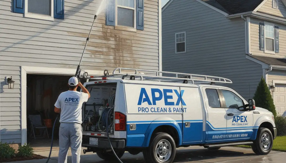 Boise Paint Pros pressure cleaning vinyl siding in Boise, ID to remove dust and boost curb appeal