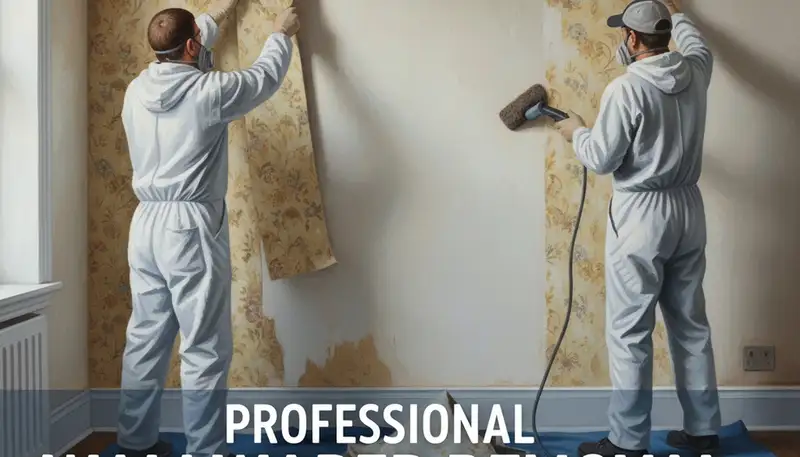 Boise, ID painters removing wallpaper and prepping walls for a smooth finish